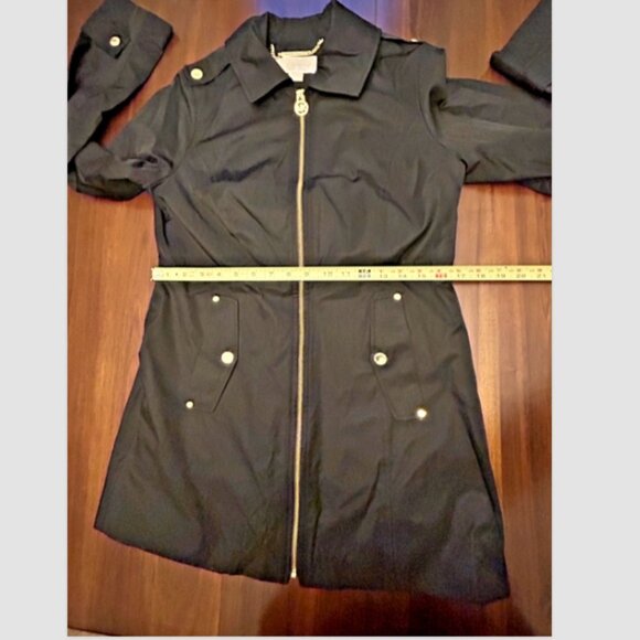 Michael Kors Women's Anorak Black Jacket Raincoat Full Zip Black Size Small - Picture 15 of 16
